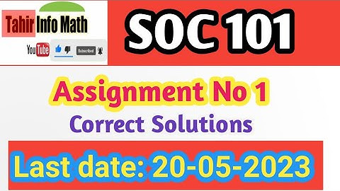 SOC101 assignment No 1 solution Spring 2023
