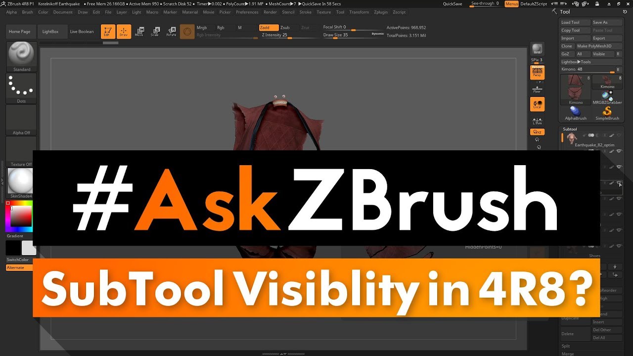 delete hidden zbrush 4r8