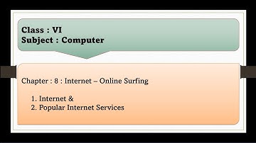 Internet - Online Surfing : Internet & Popular Internet Services | Chapter : 8 | Class : 6