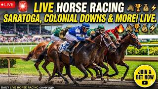 🚨LIVE HORSE RACING: Saratoga, Colonial Downs, Delaware Park & more en vivo