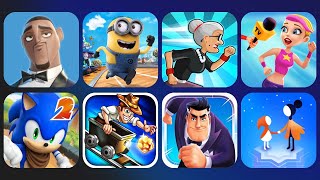 Spies In Disguise, Minion Rush, Angry Gran Run, Hollywood Rush, Sonic Boom, Rail Rush, Agent Dash