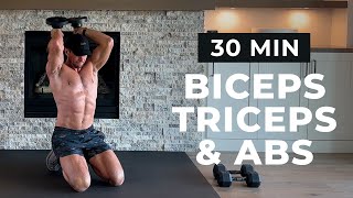 30 Minute Abs &amp; Arms Workout with Dumbbells