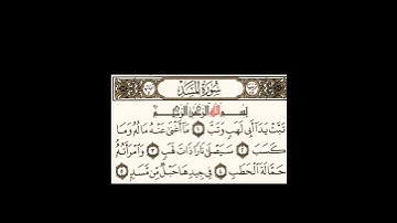سورة المسد - الشيخ علي الحذيفي