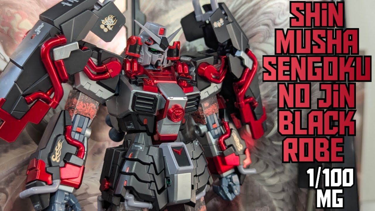 P BANDAI 1/100 MG SHIN MUSHA GUNDAM SENGOKU NO JIN BLACK ROBE