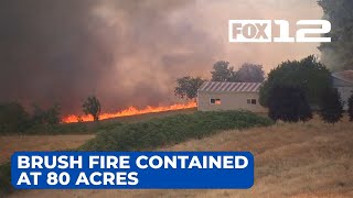 Crews contain rapidly spreading brush fire at 80-acres in SW Hillsboro