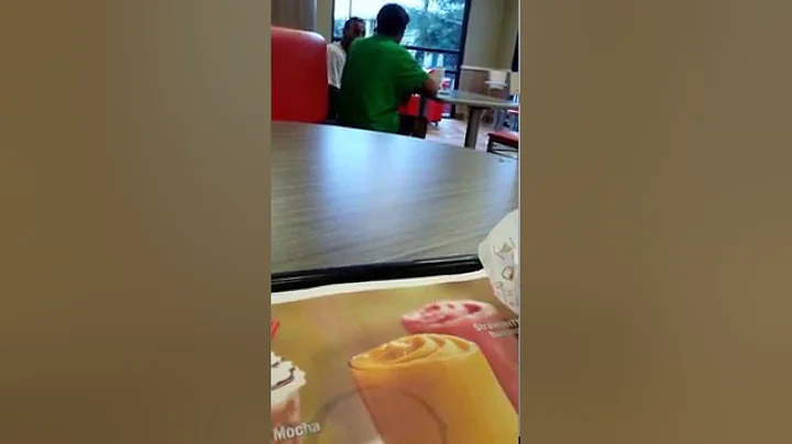 Two white boys having words at Burger King
