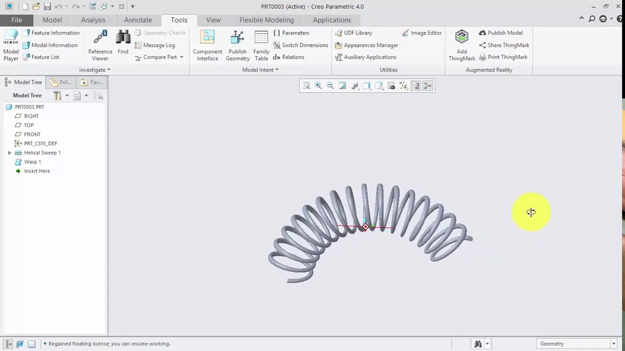 Spring Creo Bend Helical Spring Using Warp Tool In Creo - YouTube