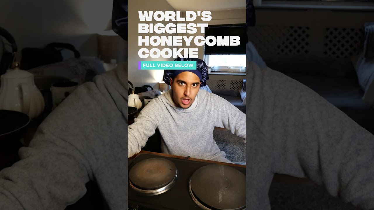 WORLD'S BIGGEST HONEYCOMB COOKIE - Baking in my BEDROOM #food