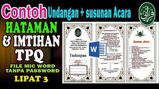 CONTOH UNDANGAN HATAMAN AL QUR'AN TPQ free download file word