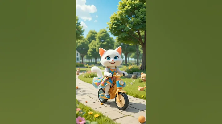 Video 11119051: cat bike ride, cat cartoon white, adorable white cat, cat adorable beautiful, cat white color, enjoy adorable cats, cat toy, funny cat