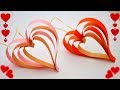 Paper heart hanging  valentines day decoration  easy paper hearts  crafts by anu
