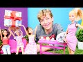 Nicoles Partyorganisation - Baby Shower Party für Barbie - Spielzeugvideo für Kinder