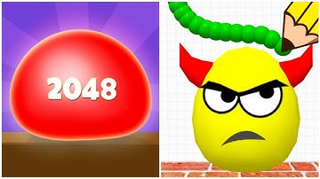 Satisfying All Levels Gameplay 2025 / Jelly 2048 vs Draw To Smash...