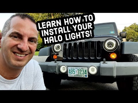 How To Install LED Halo Headlights and Driving Lights On Jeep Wrangler -  YouTube