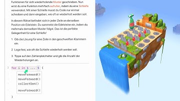 Swift Playgrounds Teil 1 deutsch Schleifen verwenden Programmieren Klasse Streiff Schule Thalwil