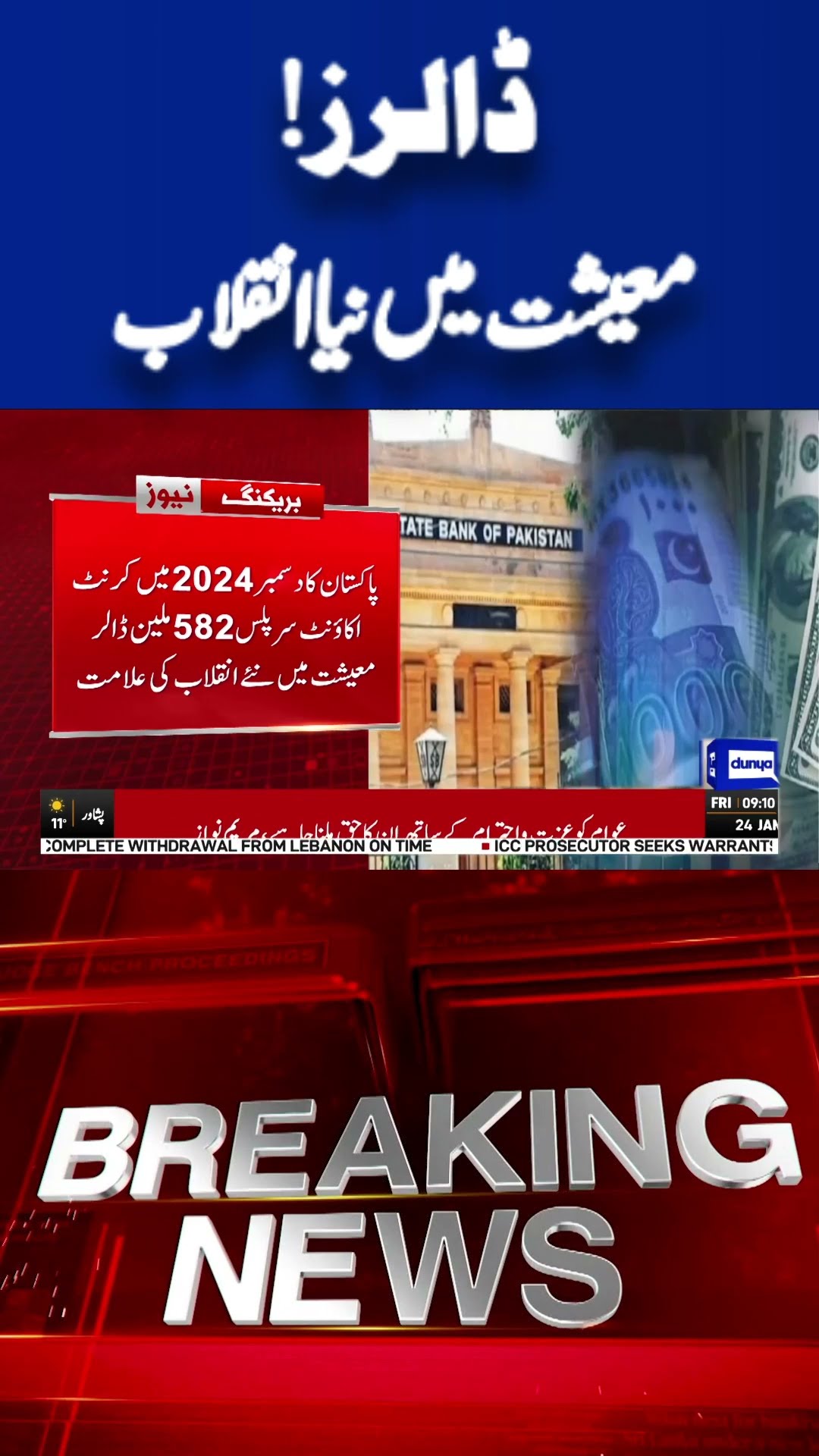 Pakistan’s December 2024 Current Account Surplus Hits $582 Million | Dunya #shorts #viralvideo