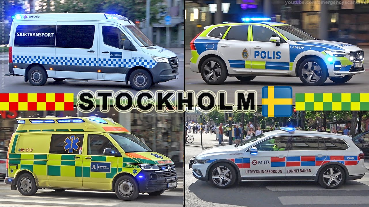 [Sweden] Emergency vehicles responding – Police, Fire, Ambulance, MTR – Stockholm 2025