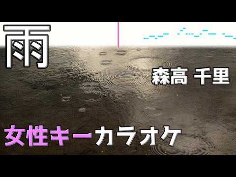 雨 / 森高千里  / フル 歌詞付きカラオケ / 女性キー(原キー)