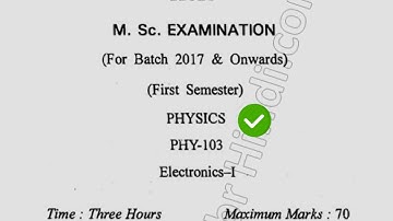 2018 Cdlu MSc Physics 1st Sem Electronics I Question Paper