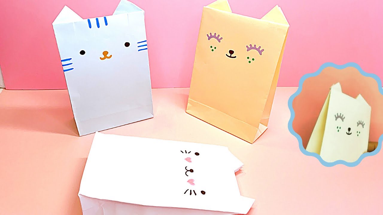compensate local Climatic mountains Easy Cat Paper Gift Bag No Cutting | A4 White Paper Craft | Origami Paper  Bag | DIY Paper Gift Idea - YouTube