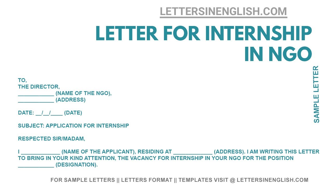 internship application letter for ngo