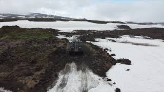 Дорога на вулкан Мутновский, Камчатка. Кастомный снегоболотоход Mitsubishi Delica.