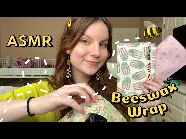 ASMR Beeswax Wrap Tapping, Scratching, and Sticky Sounds (VERY Tingly 🐝･ﾟ ･ﾟ·:｡)