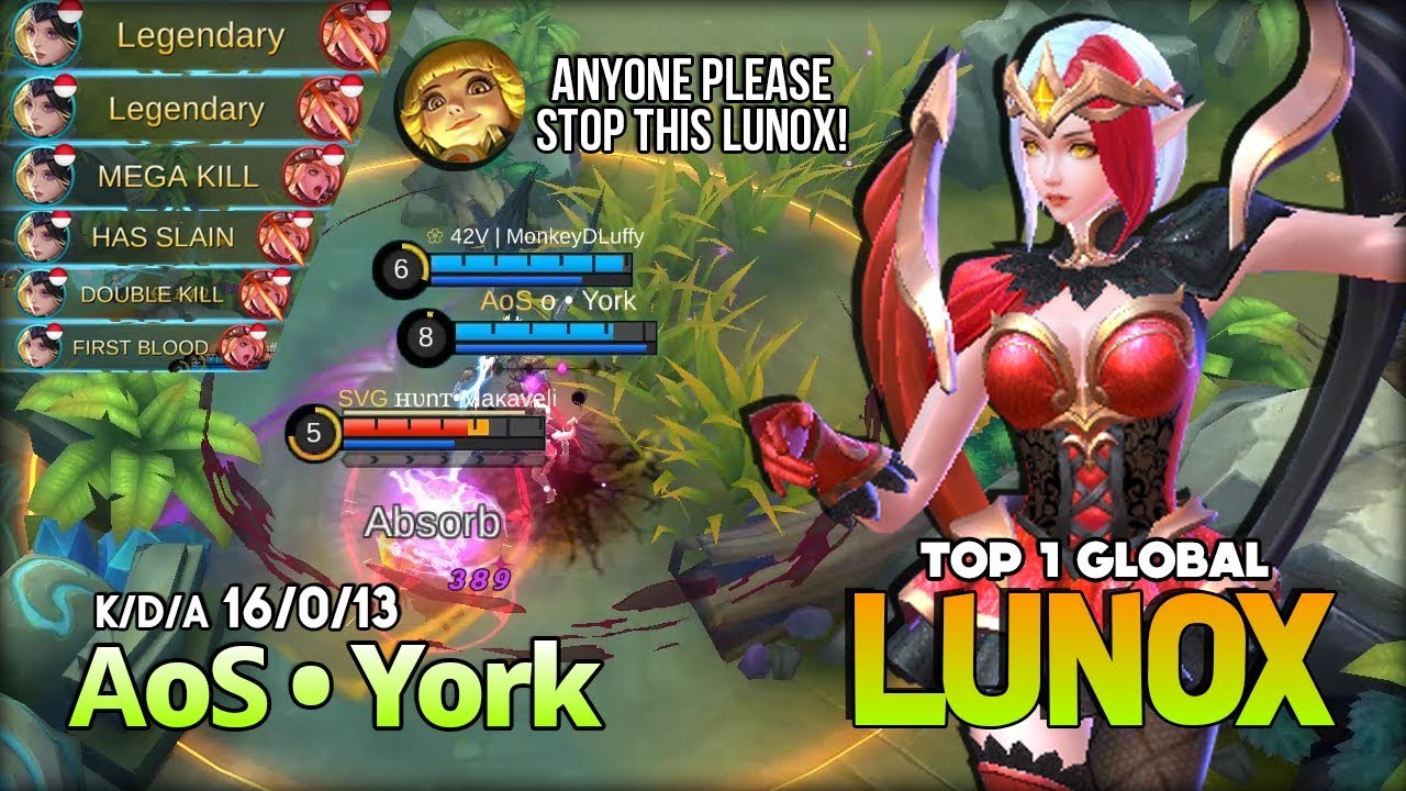 Chaos Assault Lunox = Marksman Damage?! ᎪoᏚ • York Top 1 Global Lunox ~ Mobile Legends