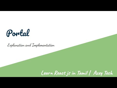 30) Portal | Learn React js in Tamil