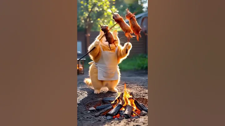 Watch the video about Today's recipe is BBQ rat's. Ai Animation #cat #funny #funnycats #catlaughs #catworld #catman #ai