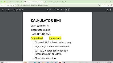 tugas algoritma dan pemrograman kalkulator bmi