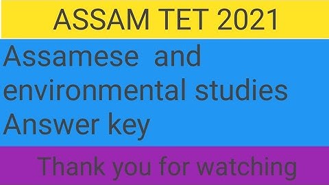 Assam tet 2021 answer key assamese and evs