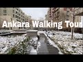 Walking Tour in Snow in Ankara of Turkey