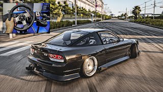 180SX Drifting Osaka Industrial Zone - Assetto Corsa | Logitech G27 Steering Wheel Gameplay