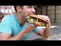 GIANT MEAT AND CHEESE STUFFED PATACON! Venezuelan Food Truck in Dumbo, Brooklyn NYC