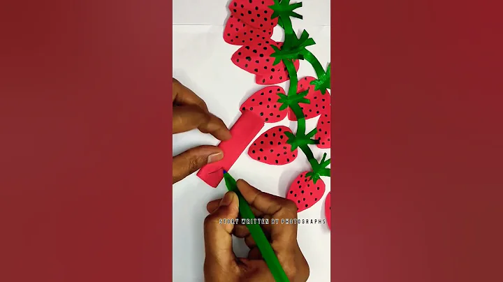 paper strawberry Garland #papercraft #diy #craft idea for school project #shorts #art #trending