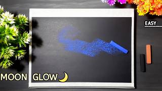 Moonlight Landscape Drawing - Easy  | Soft Pastel Drawing On Black Paper screenshot 4