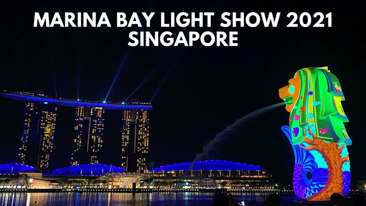 Marina Bay Light Show at Merlion Singapore Countdown 2021 YouTube