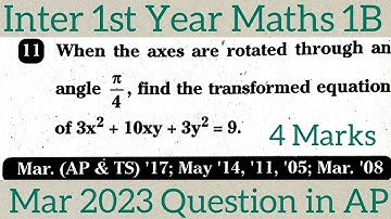 Transformation of axes||Inter 1st Year Maths 1B@maths naresh eclass
