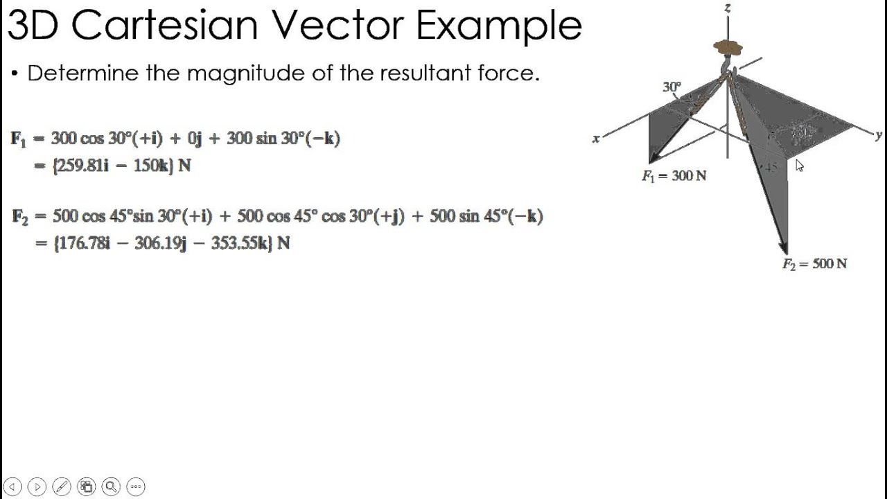 Download Statics Example: 3D Vectors 2 - YouTube