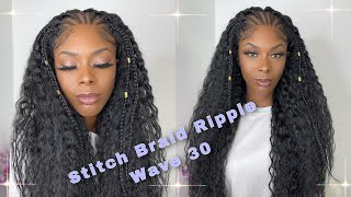 Affordable Braided Wig | Outre Braided Lace Front Wig  Stitch Braid Ripple Wave 30 | HairSoFly