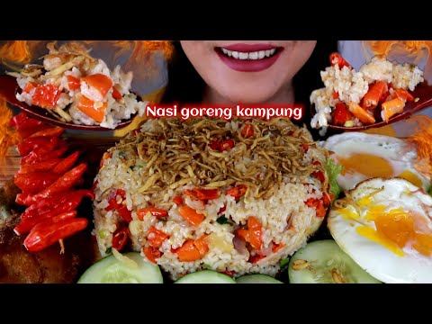 Bahan Masakan ASMR NASI GORENG KAMPUNG SUPER PEDAS KOMPLIT  | ASMR MUKBANG INDONESIA Yang Sehat