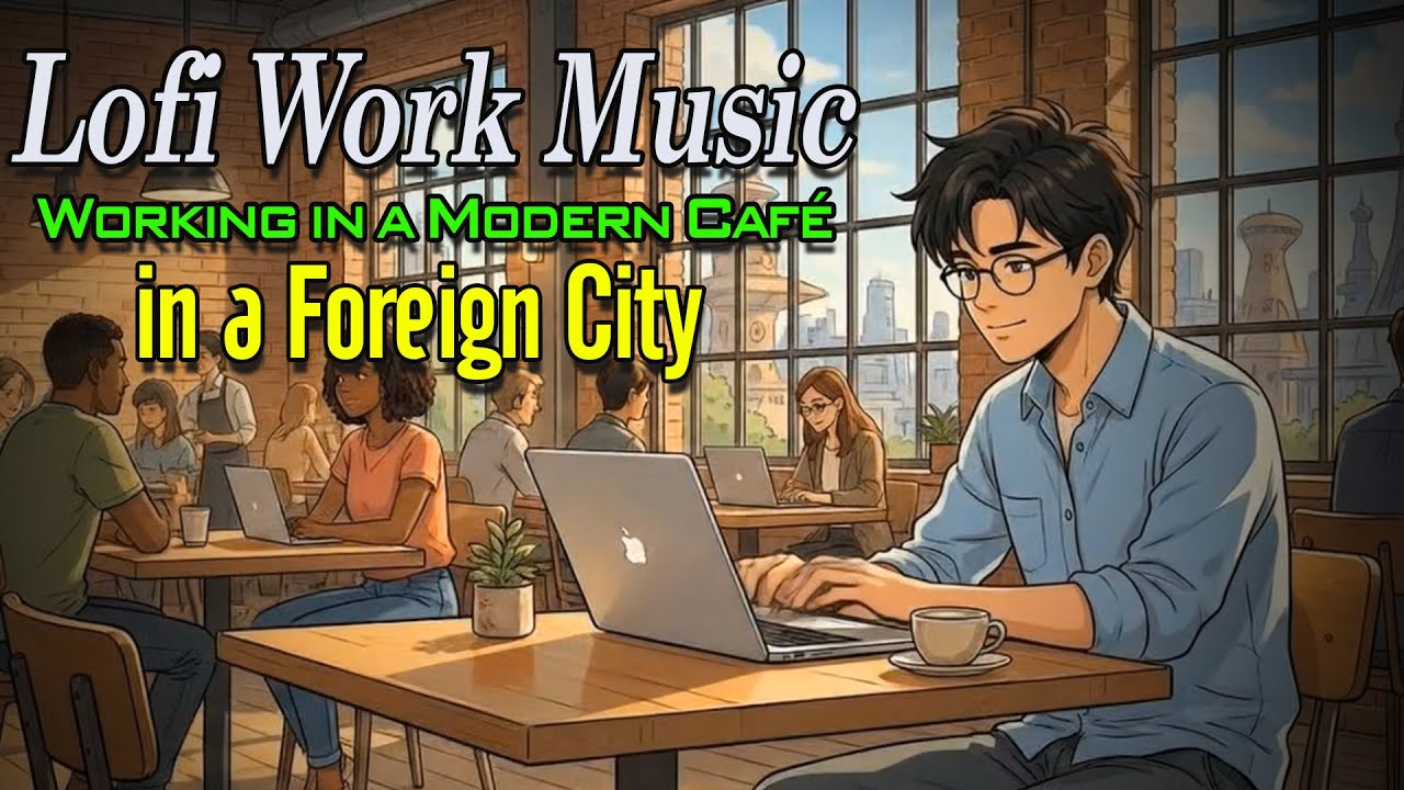 Digital Nomad Vibes: Working in a Modern Café in a Foreign City | Lofi Work Music – Gentle Relaxing