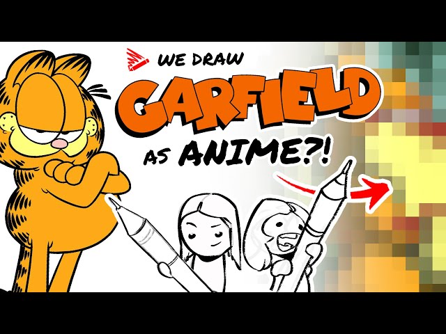 Vibrant anime artwork of garfield eating lasagna on Craiyon
