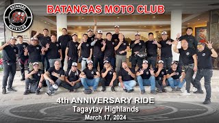 BATANGAS MOTO CLUB 4TH ANNIVERSARY RIDE... TAGAYTAY HIGHLANDS (03.17.24) KASAYA NAMIN MGA KABAYAN...