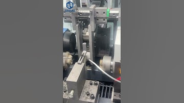 [SteviS chamfering machine] Short length aluminum round pipe automatic double end chamfering machine