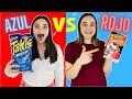 COMIENDO AZUL VS ROJO | comiendo de 1 solo color !  comida azul vs roja  👌🏻