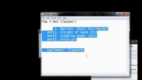 Mw2 Top 5 classes  (recomended)