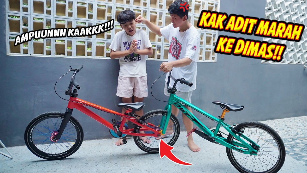 KAK ADIT MARAH!!😡🤬 SEPEDA ONTHELNYA RUSAK GARA-GARA DI BUAT EXPERIMEN GANDENG SAMA DIMAS..