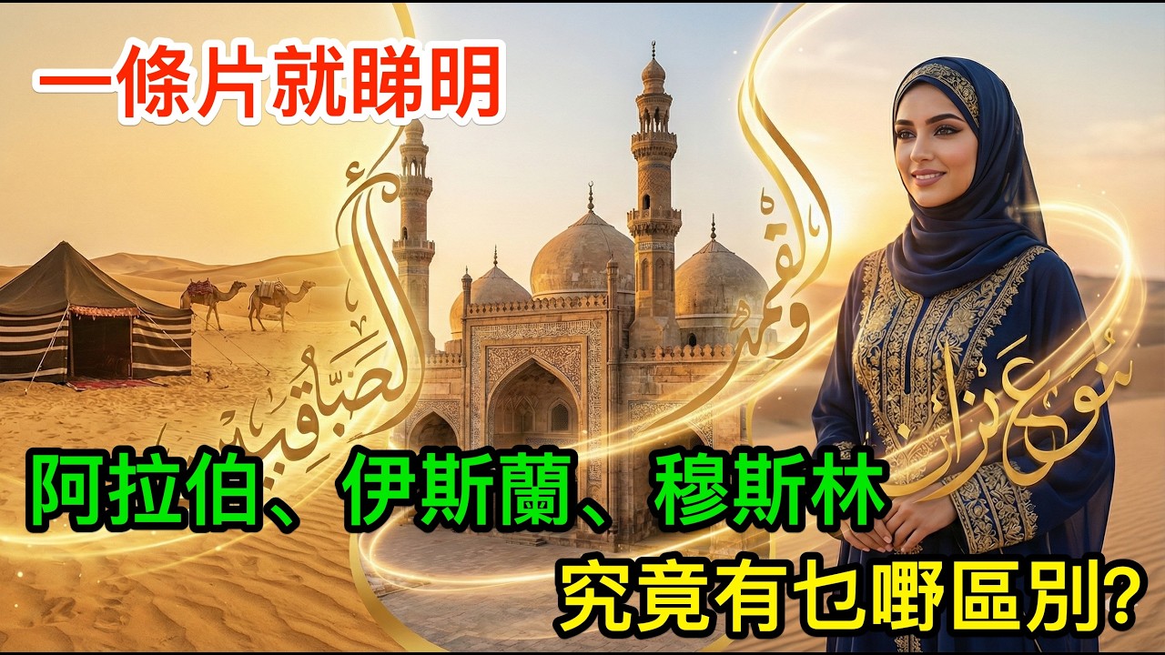 阿拉伯、伊斯蘭、穆斯林究竟有乜嘢區別？一條片就睇明